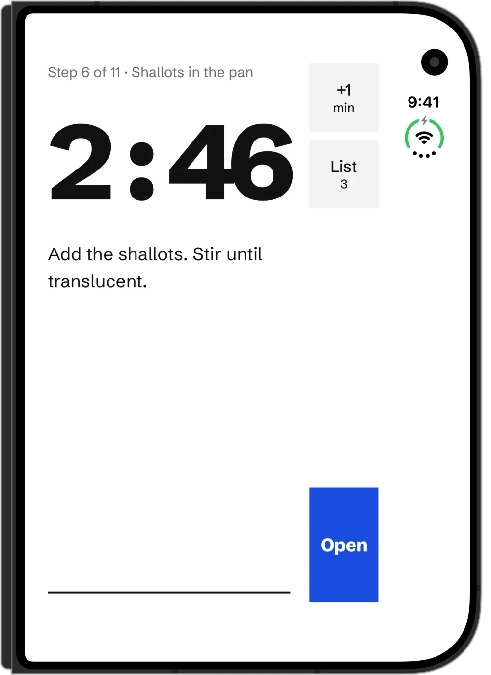 The timer on the Duo's outer display.